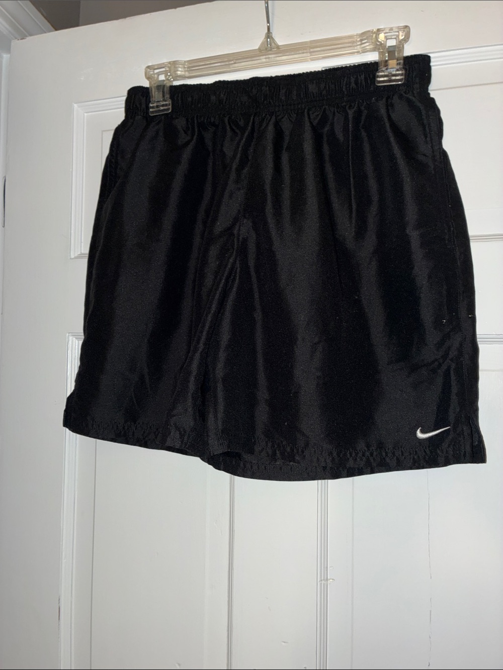 Nike Black Athletic Shorts with White Swoosh